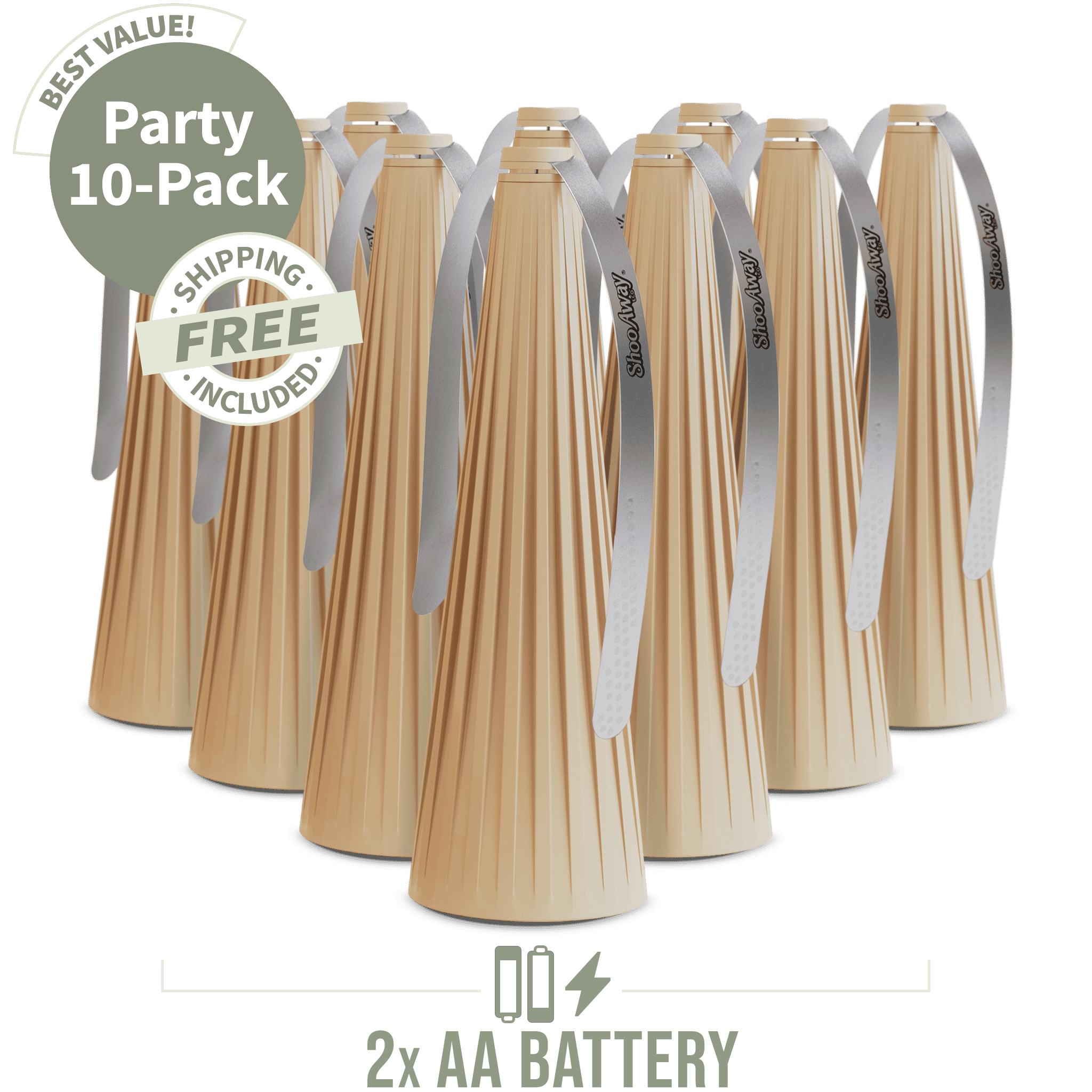 ShooAway - Bamboo Fluted - Party 10-Pack (Natural)