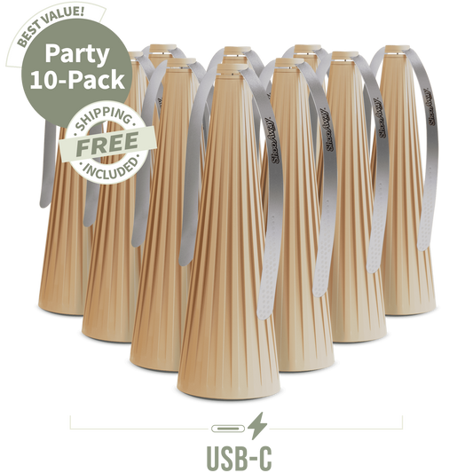 ShooAway - Rechargeable Bamboo Fluted - Party 10-Pack (Natural)