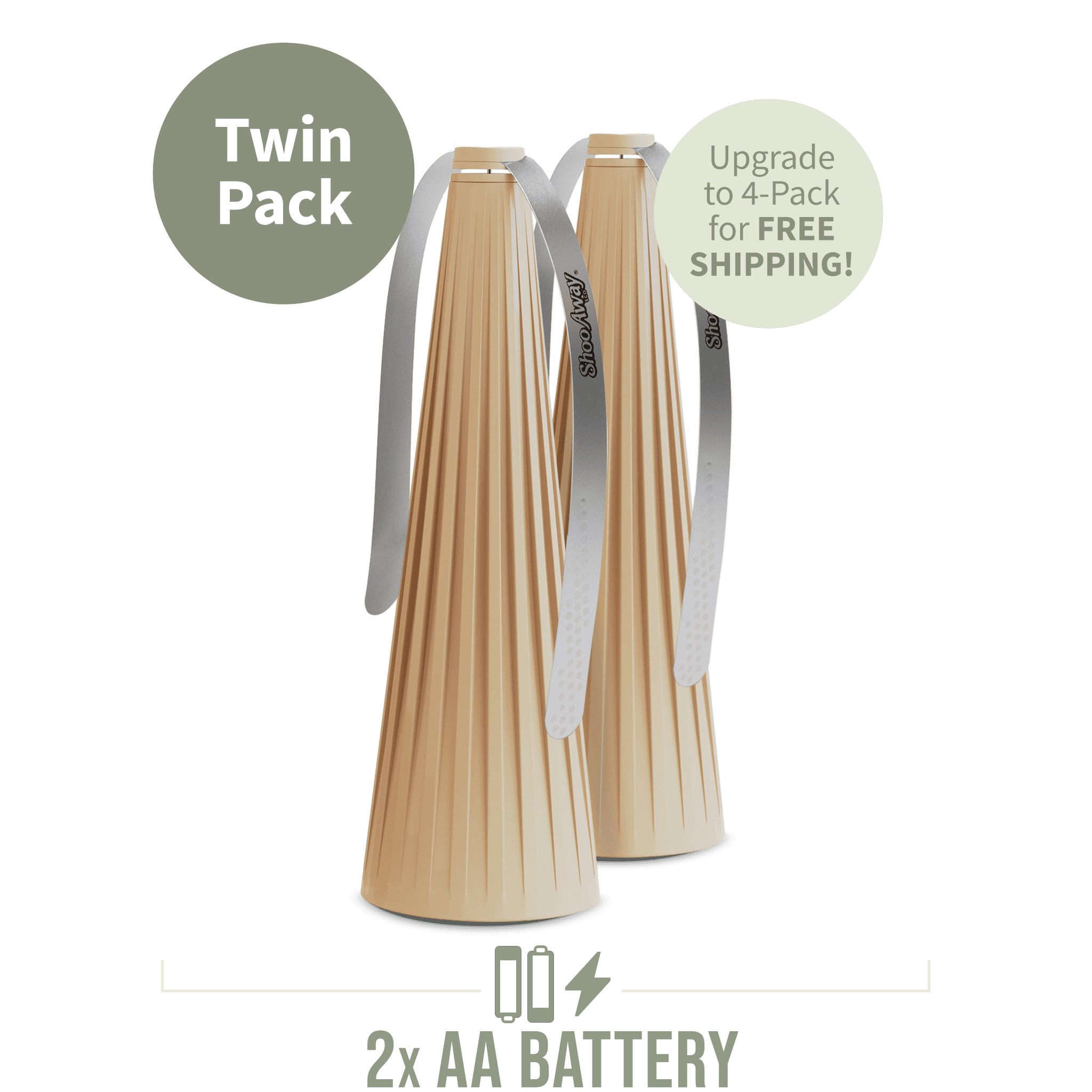 ShooAway - Bamboo Fluted - Twin Pack (Natural)