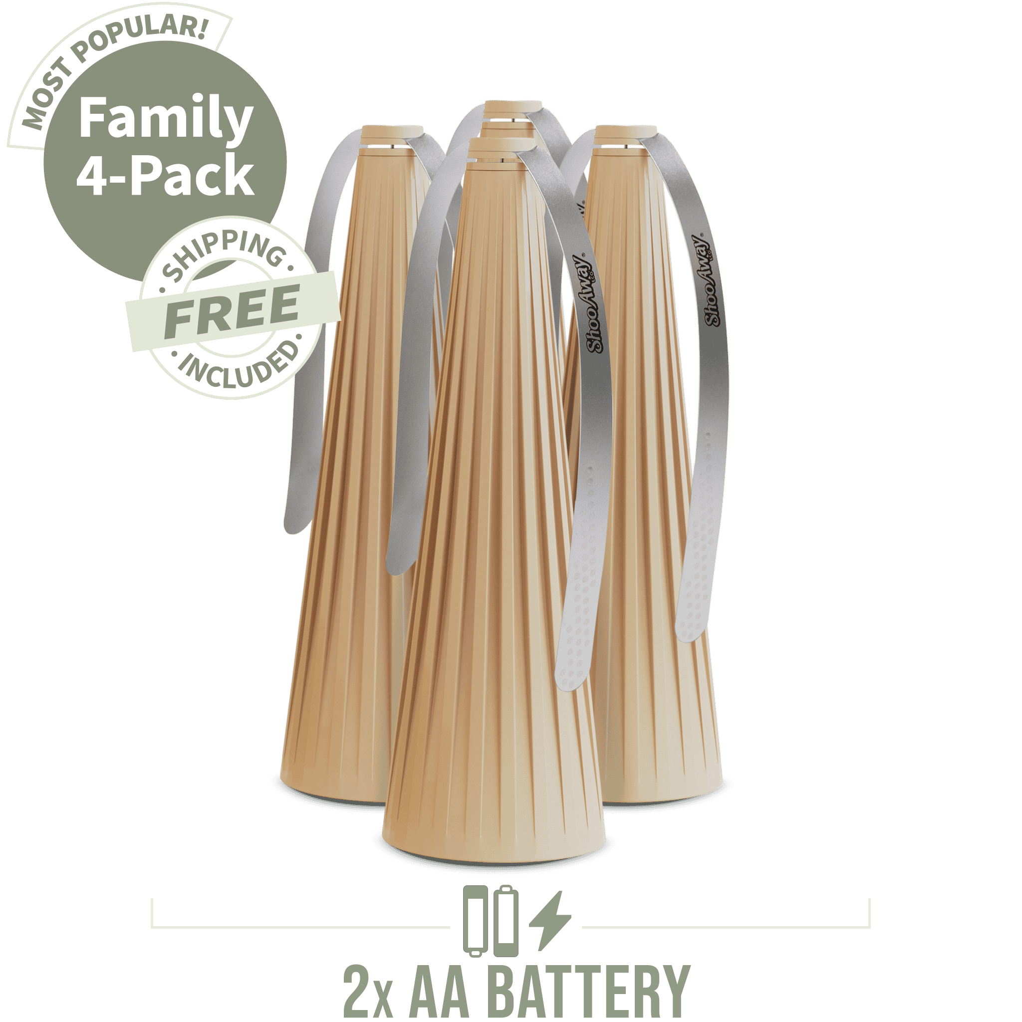 ShooAway - Bamboo Fluted - Family 4-Pack (Natural)