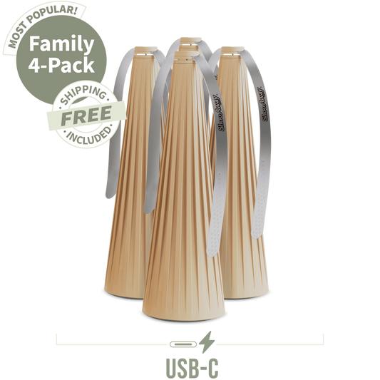 ShooAway - Rechargeable Bamboo Fluted - Family 4-Pack (Natural)